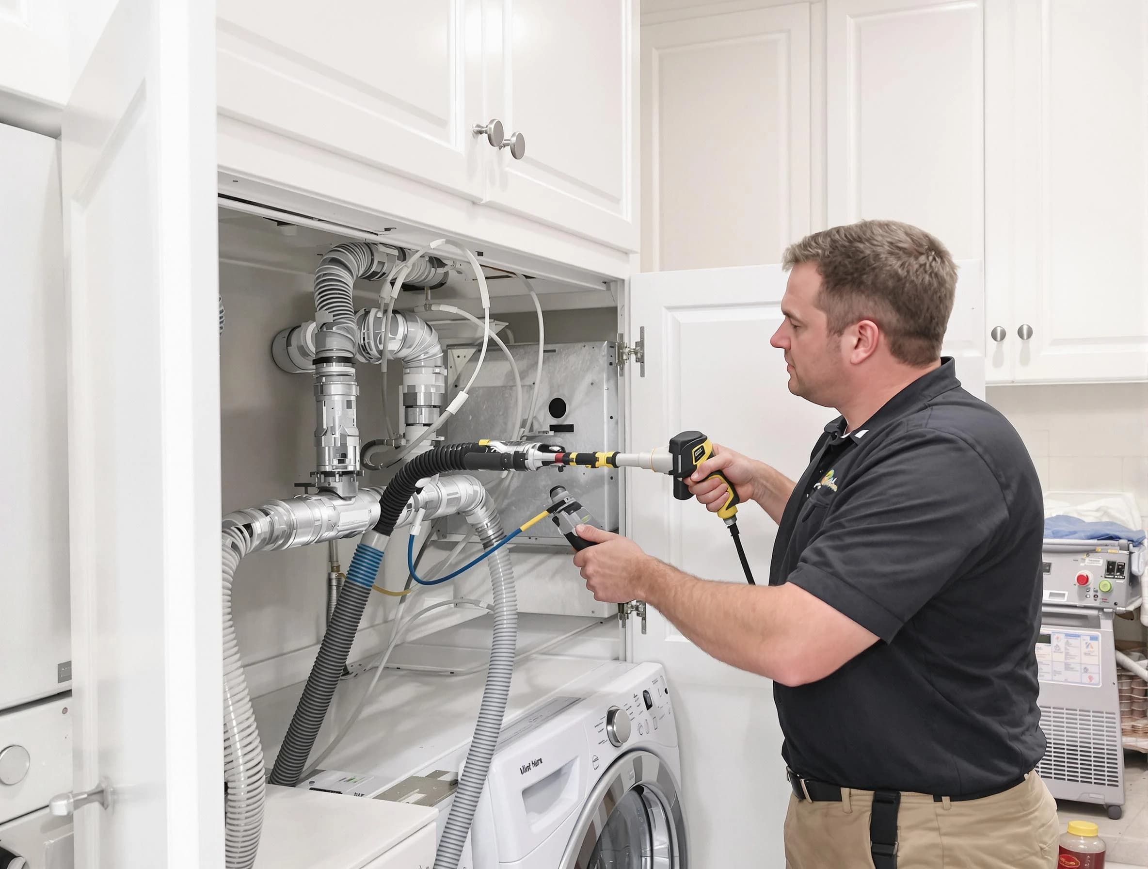 Stoughton Dryer Vent Cleaning professional removing severe blockage from a clogged dryer vent in Stoughton