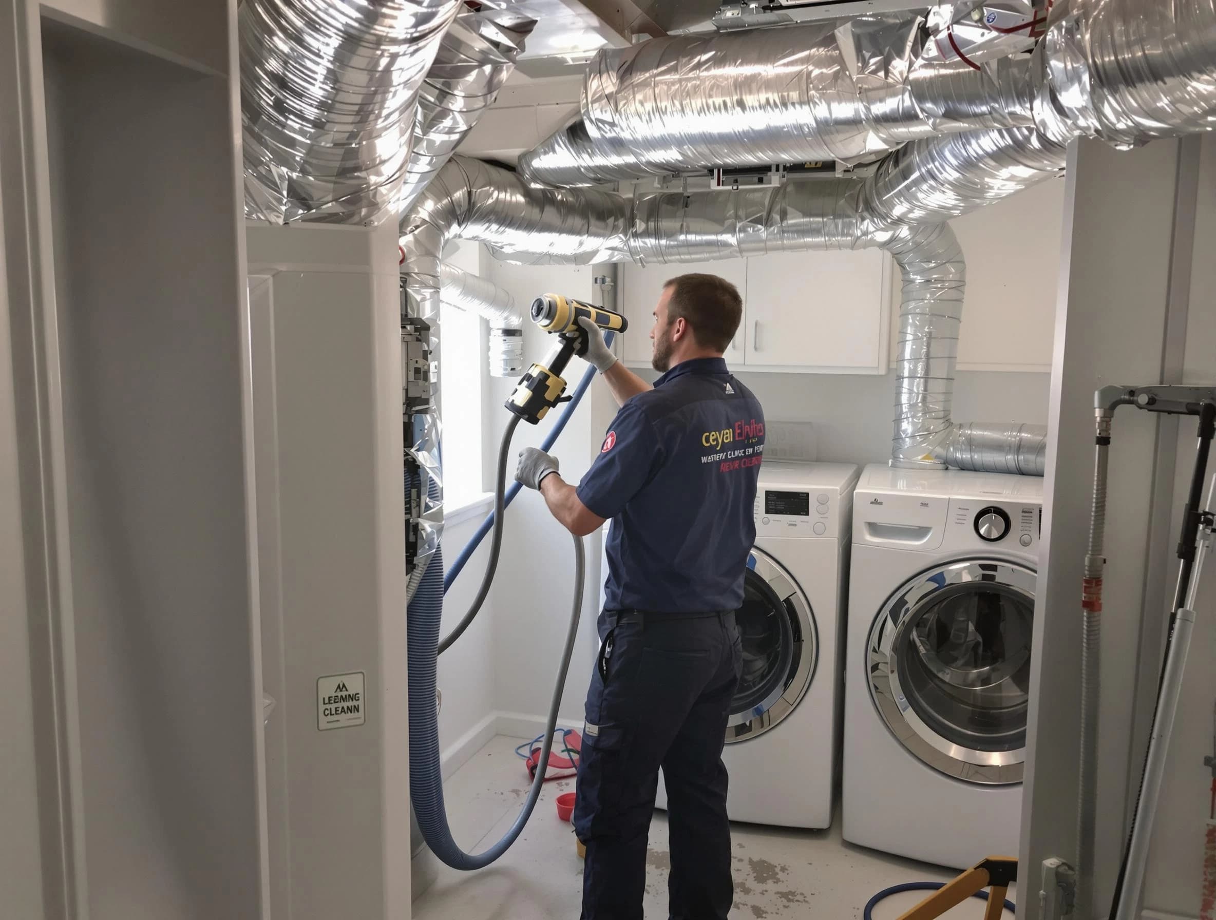 Stoughton Dryer Vent Cleaning specialist using advanced equipment for thorough duct cleaning in Stoughton