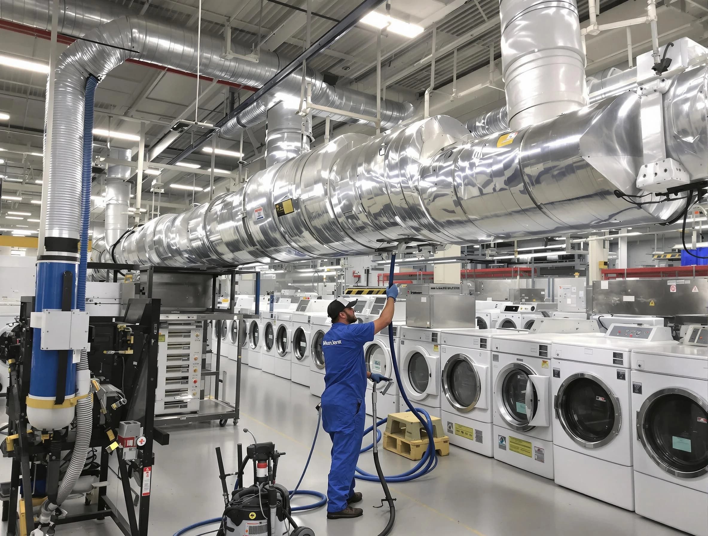 Stoughton Dryer Vent Cleaning team performing heavy-duty industrial dryer vent cleaning in Stoughton