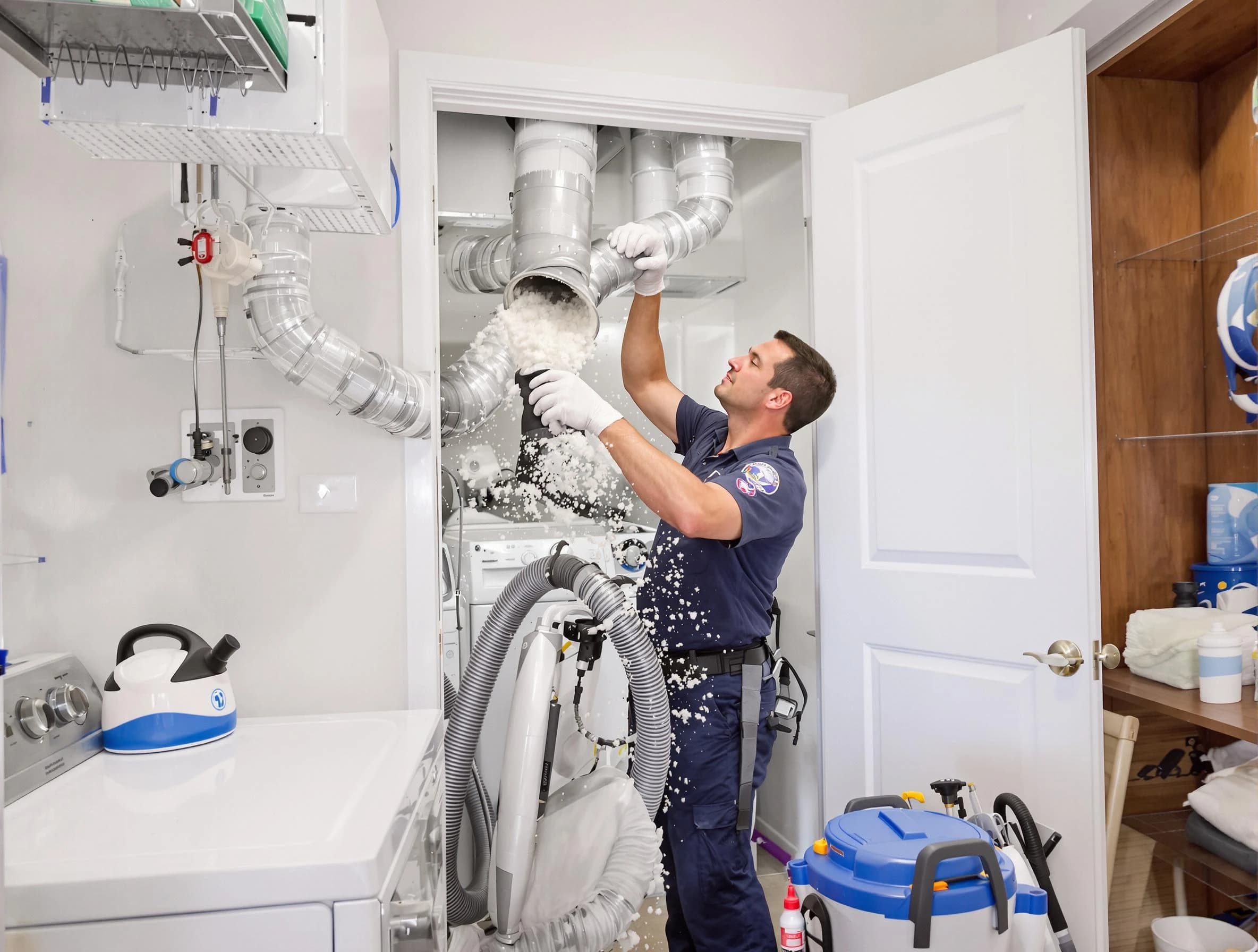 Stoughton Dryer Vent Cleaning technician delivering thorough residential dryer vent cleaning service in Stoughton