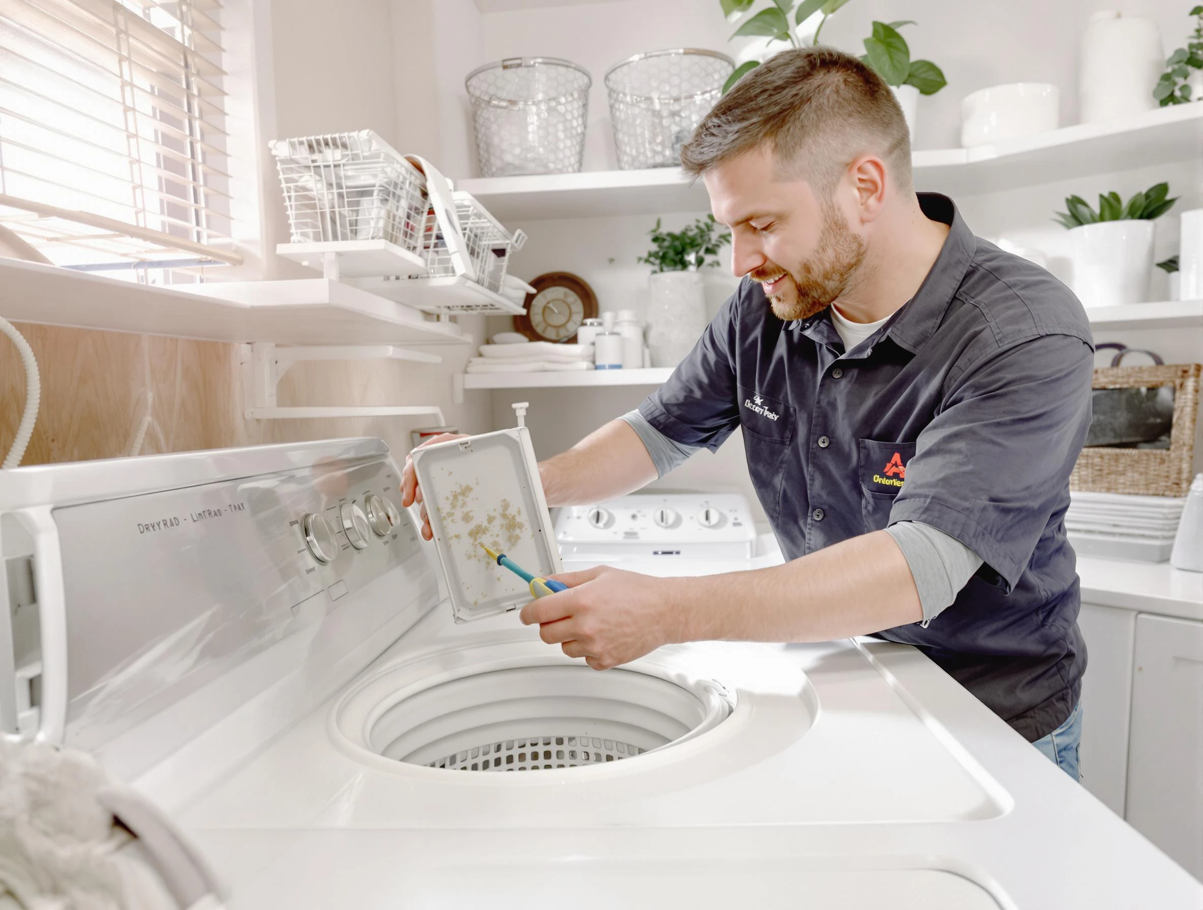Cleaning Dryer Lint Trap in Stoughton
