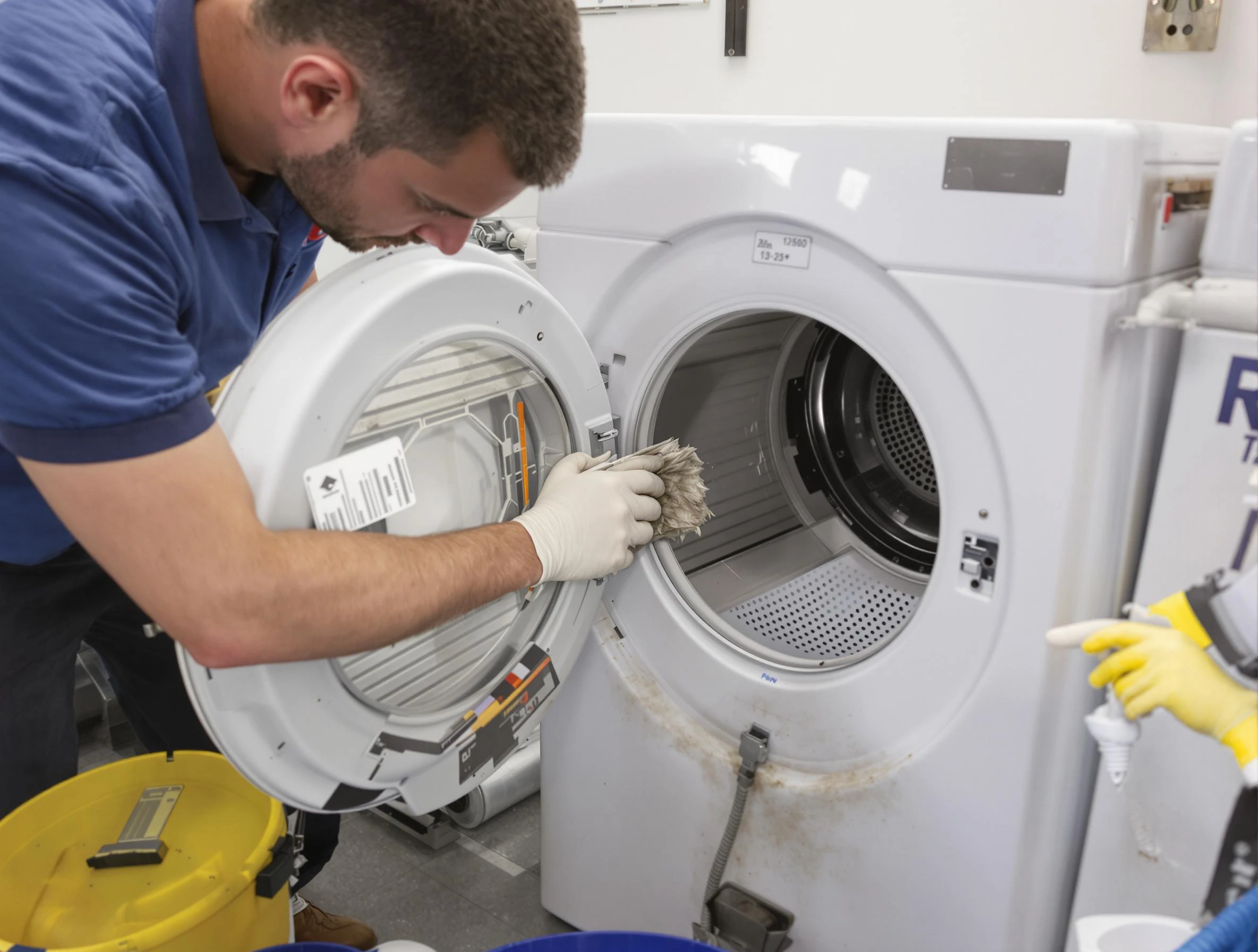 Stoughton Dryer Vent Cleaning specialist performing detailed lint trap cleaning service in Stoughton